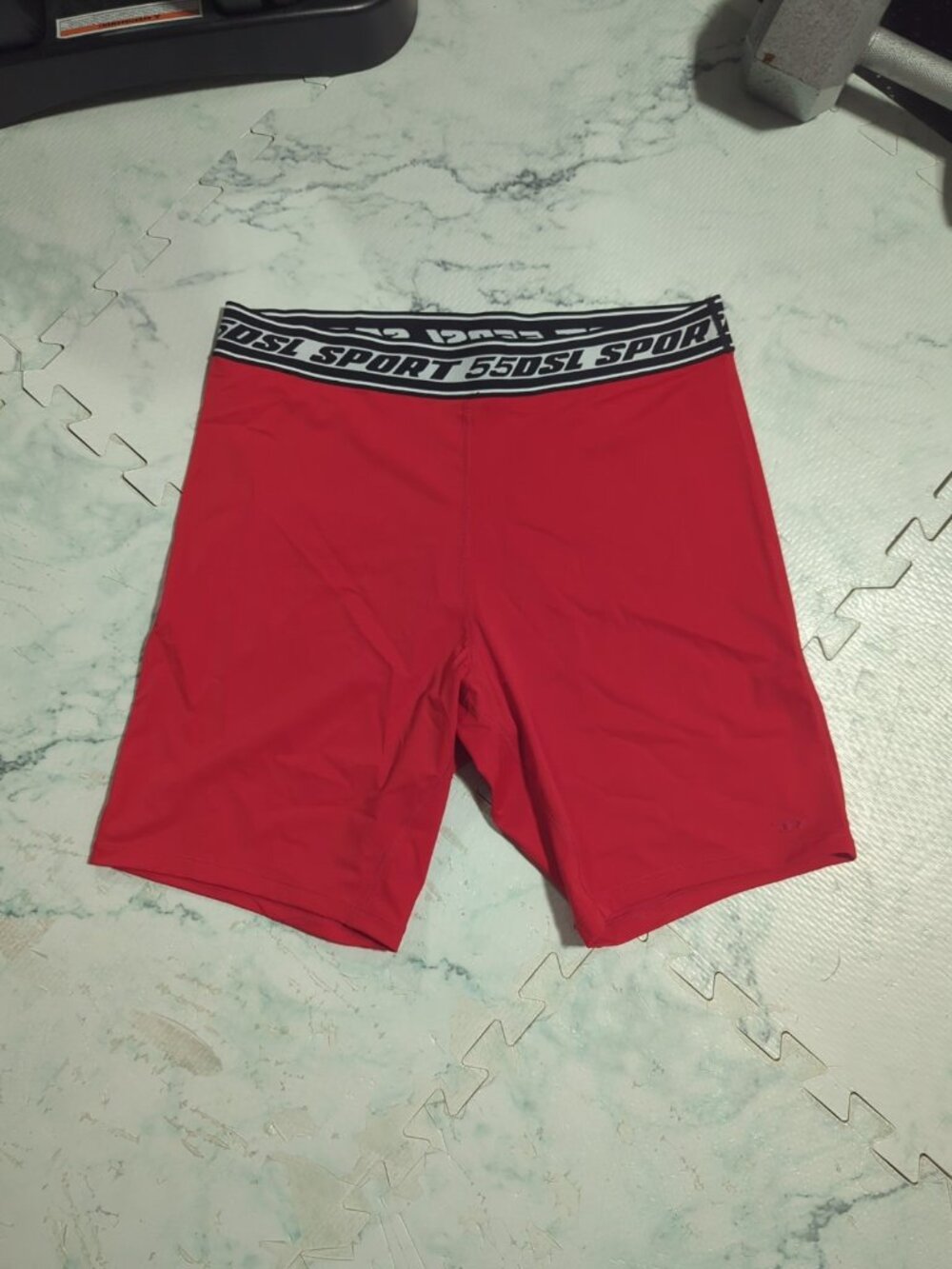 DIESEL Logo Waistband Cycling Shorts In Red RARE